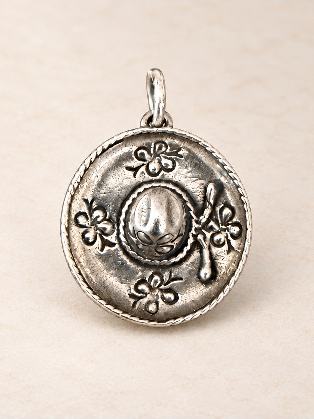 Vintage Sterling Silver 925 Sombrero Charm Pendant
